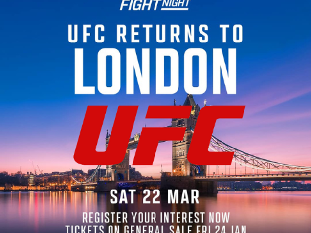 UFC Fight night - London - 22nd March, Hotel & £150 Cash - £600 Cash Alt. image