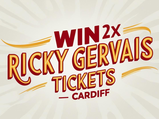 2 X Ricky Gervais tickets - Cardiff - 1st or 2nd April or £120 image